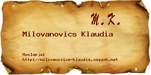 Milovanovics Klaudia névjegykártya